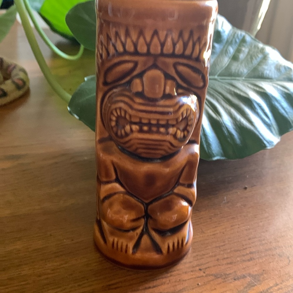Orchids of Hawaii Taiwan made Tiki glass - Last One- 1 mug -EUC